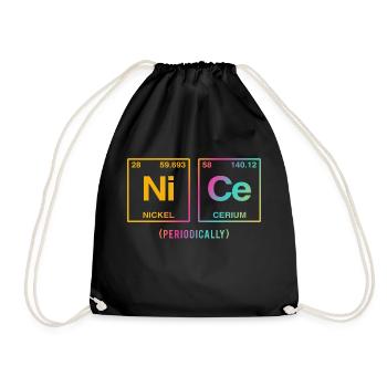 NICE with elements of the periodic table - Drawstring Bag - black - Front