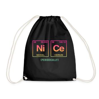 NICE with elements of the periodic table - Drawstring Bag - black - Front