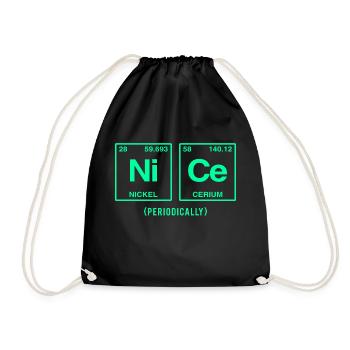 NICE with elements of the periodic table - Drawstring Bag - black - Front