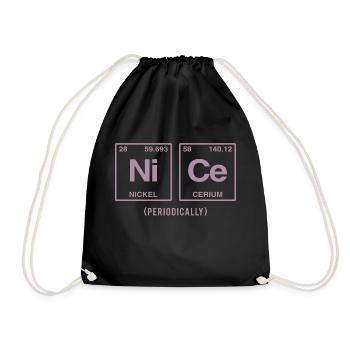 NICE (periodically) - Funny saying - Drawstring Bag - black - Front