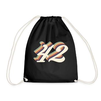 42nd anniversary vintage - Drawstring Bag - black - Front