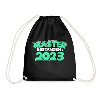 Master 2023 Abschluss Promotion Sponsion Uni - Turnbeutel - Schwarz - Vorne