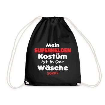 Mein Superheld Kostüm Ist In Der Wäsche - Turnbeutel - Schwarz - Vorne