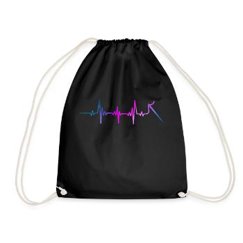 Sewing Space Heartbeat For Quilting Needle Quilter - Drawstring Bag - black - Front