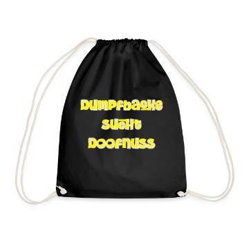Dumpfbacke Sucht Doofnuss - Turnbeutel - Schwarz - Vorne