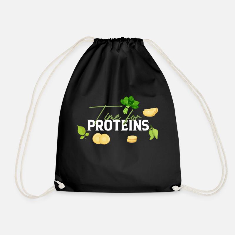 Time for Proteins - Turnbeutel - Schwarz