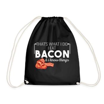 C’est ce que je fais : je mange du bacon et je sais - Sac de sport léger - noir - Devant