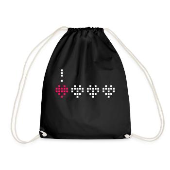 Living Heart. - Drawstring Bag - black - Front