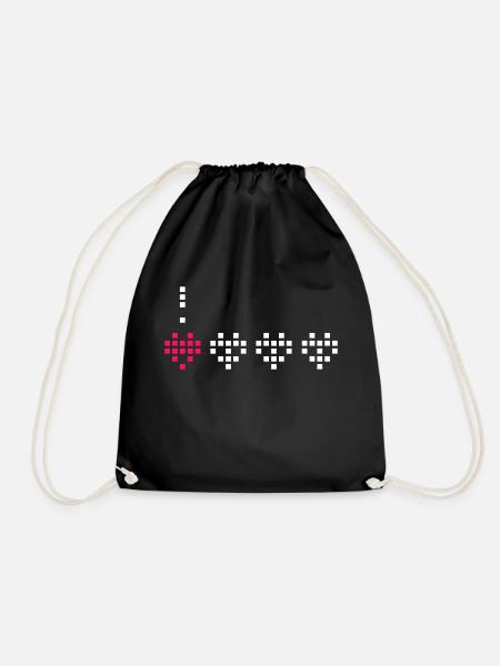 Living Heart. - Drawstring Bag - black