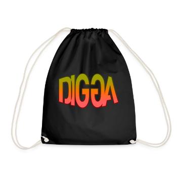 DIGGA - Turnbeutel - Schwarz - Vorne
