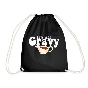 Retro Its All Gravy Baby Vintage Fall Thanksgiving - Drawstring Bag - black - Front