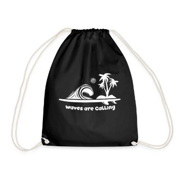 Surfing Surfboard Surfer Wassersport - Turnbeutel - Schwarz - Vorne
