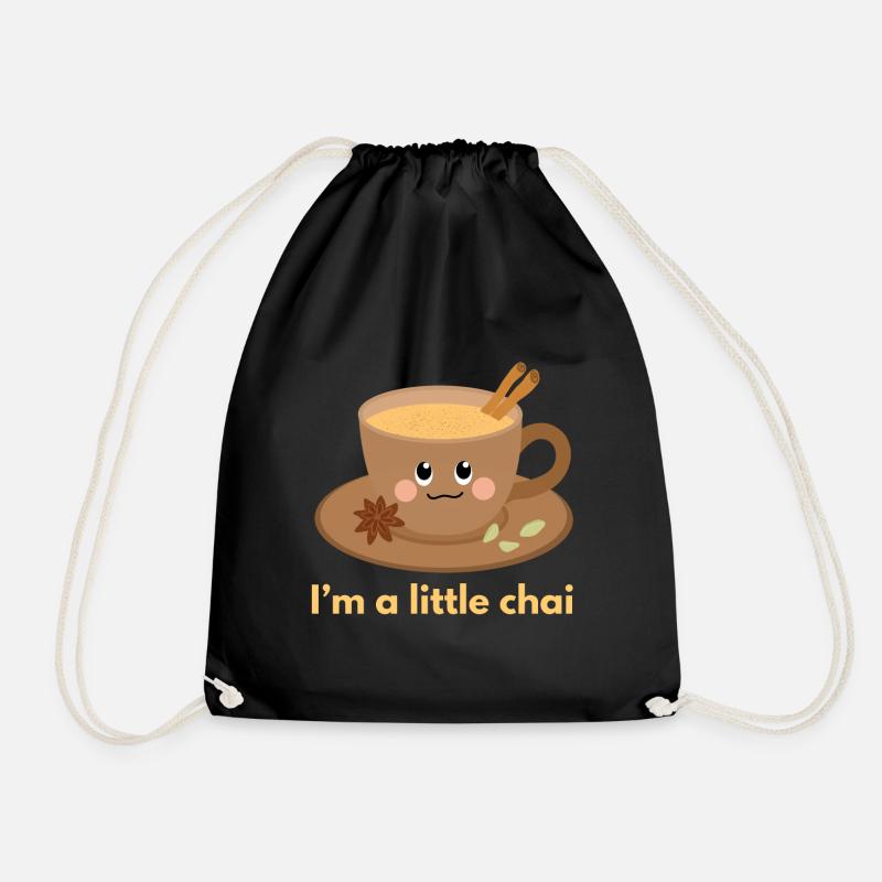 I'm a little chai - Drawstring Bag - black