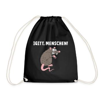 Igitt Menschen - Turnbeutel - Schwarz - Vorne