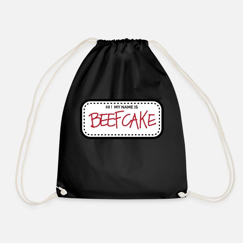 Beefcake (Color change possible) - Drawstring Bag - black