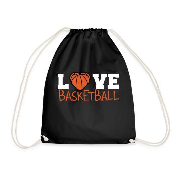 I love Series: I heart Basketball - Turnbeutel - Schwarz - Vorne