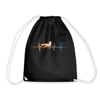 Fox heartbeat - Drawstring Bag - black - Front