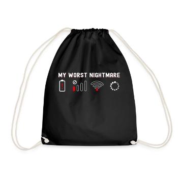 Mein schlimmster Albtraum Lustiges T-Shirt für Nerd-Geek und - Turnbeutel - Schwarz - Vorne
