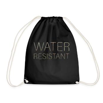 Water Resistant - Drawstring Bag - black - Front