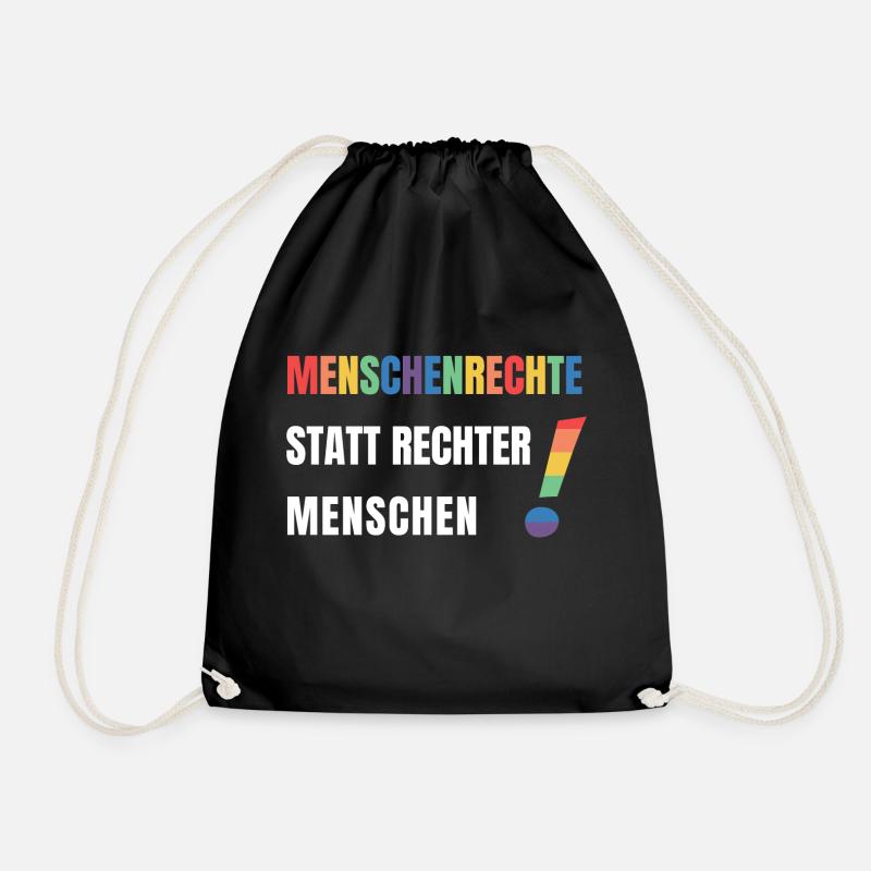 Menschenrechte statt rechte Menschen Demonstration - Turnbeutel - Schwarz