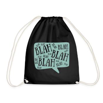 Blah Blah Blah - Drawstring Bag - black - Front