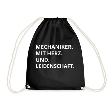 Mechaniker mit Herz und Leidenschaft - Turnbeutel - Schwarz - Vorne