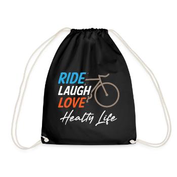 Ride Laugh Love Healty Life - Turnbeutel - Schwarz - Vorne