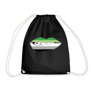 Biting Lips - Aromantic - Drawstring Bag - black - Front