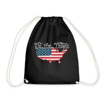 We the People the Constitution of the USA Needs - Drawstring Bag - black - Front