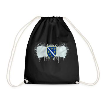 Bosnia in herzegovina europe sarajavo flag mostar - Drawstring Bag - black - Front
