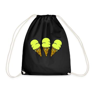 Ice Cream Ice Cream 3 - Drawstring Bag - black - Front