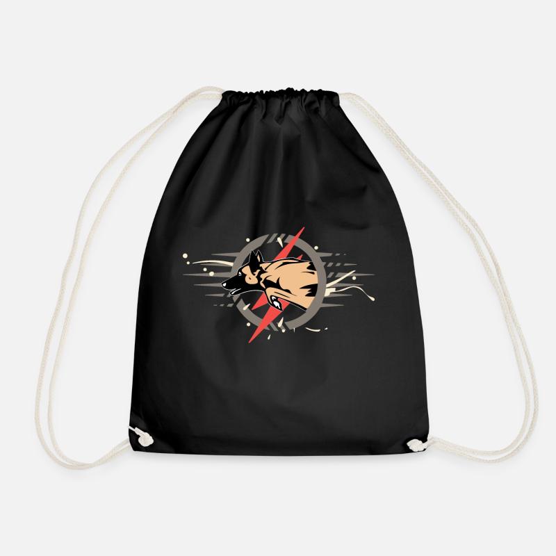 Malinois éclair - Drawstring Bag - black