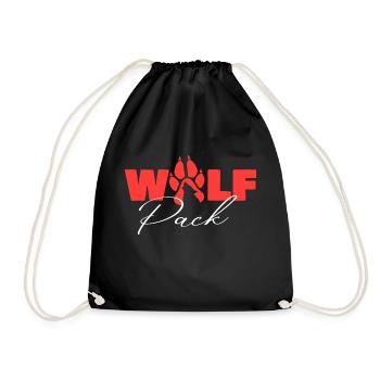 Wolf Pack - Wolf Lover Wildlife Animal Outdoors - Drawstring Bag - black - Front