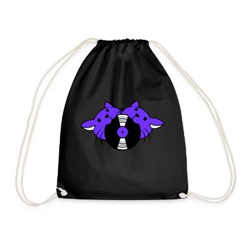 DJ 2 Cats Team Friends Crew Disque vinyle dans la bouche - Sac de sport léger - noir - Devant