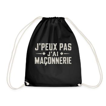 J peux pas j ai Maçonnerie - Sac de sport léger - noir - Devant