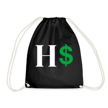 Letter h dollar - Drawstring Bag - black - Front