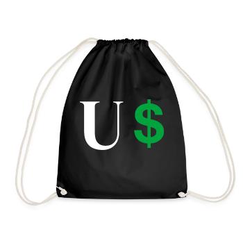 Lettre u dollar - Sac de sport léger - noir - Devant