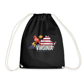 Virginie États-Unis Souvenir Vintage Rétro - Sac de sport léger - noir - Devant
