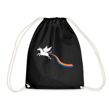 REGENBOGEN-ANTRIEB - Turnbeutel - Schwarz - Vorne