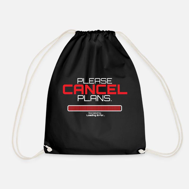 Please Cancel Plans Funny Introvert T-Shirt - Turnbeutel - Schwarz