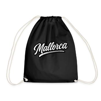 Mallorca lettering - Drawstring Bag - black - Front