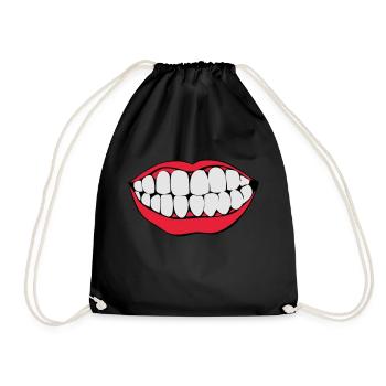 La bouche, dent, dents, dentition, dentiste, Tooth - Sac de sport léger - noir - Devant