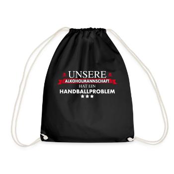 Alkoholmannschaft Handballverein - Turnbeutel - Schwarz - Vorne