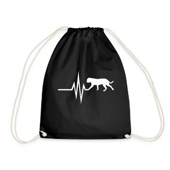 My heart beats for dogs - Dogue de Bordeaux Dogge - Drawstring Bag - black - Front