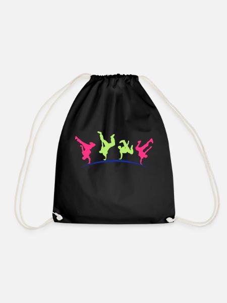 break dance hip hop danseur18 - Drawstring Bag - black