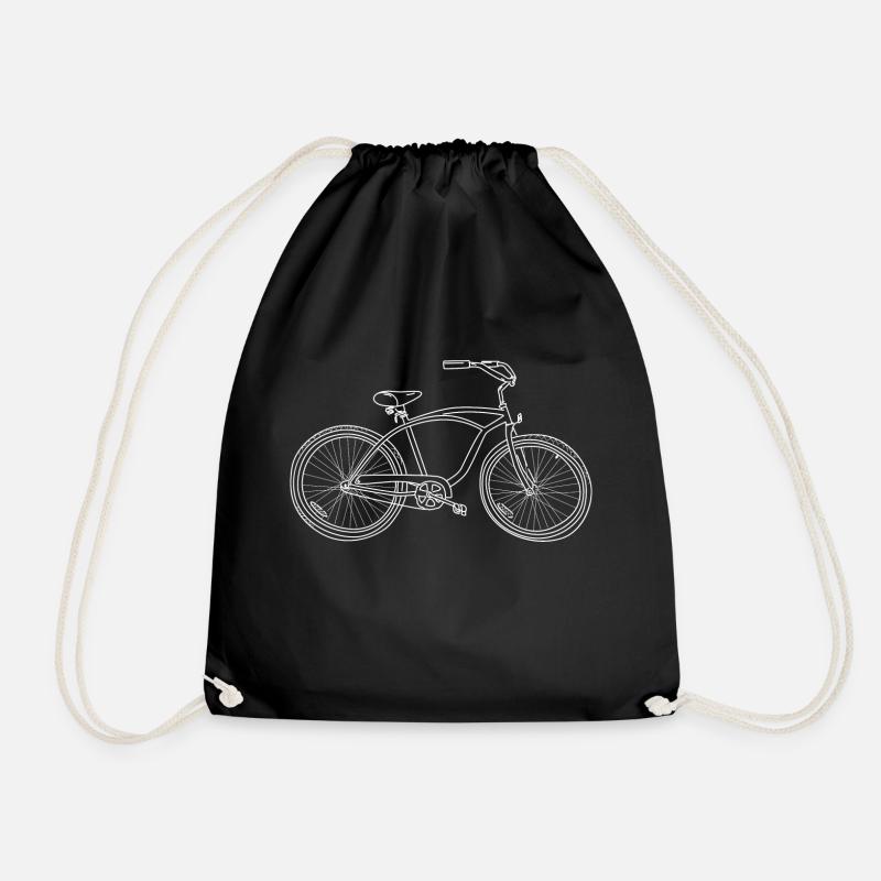 Custom Fahrrad Cruiser Illustration - Turnbeutel - Schwarz