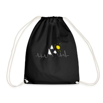 Montagnes sommet alps soleil battement de coeur - Sac de sport léger - noir - Devant