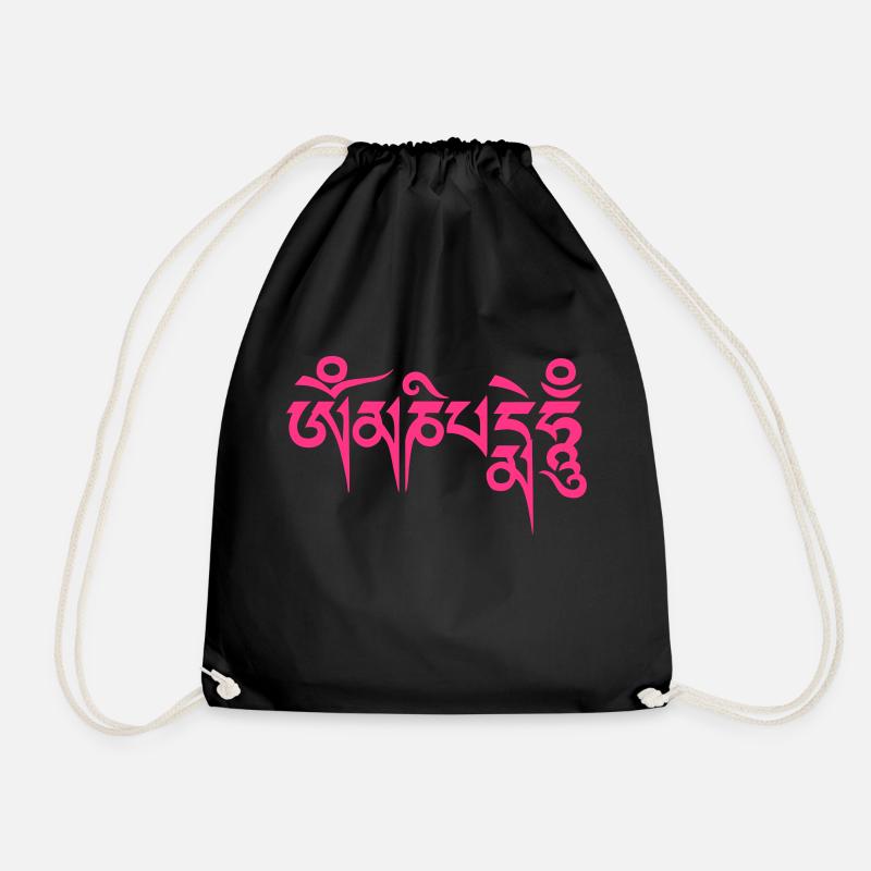 Om mani padme hum - Drawstring Bag - black
