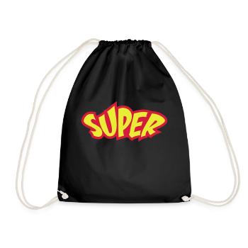 Super - Turnbeutel - Schwarz - Vorne