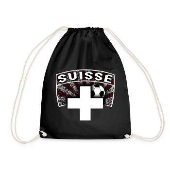 soccer suisse 01 fussball t shirt schweiz - Turnbeutel - Schwarz - Vorne